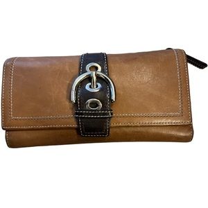 Coach Brown Two-Tone Wallet